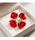 XSB250 - Trendy Artistic Red Flower Brooch